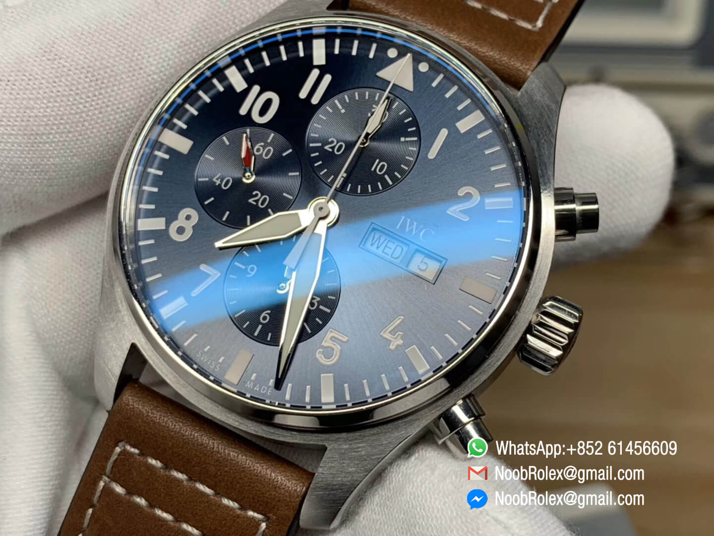 Pilot Chronograph Watch IW377714 Le Petit Prince Edition 2016 SIHH Stainless Steel Case on Brown Leather Strap A7750 ZF Best Edition