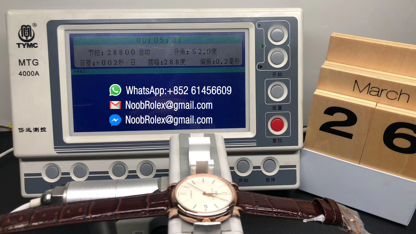 IWC Portofino Automatic Watch IW356504 Rose Gold White Dial on Brown Leather Strap MIYOTA 9015 MKS Factory 1:1 Best Edition V5