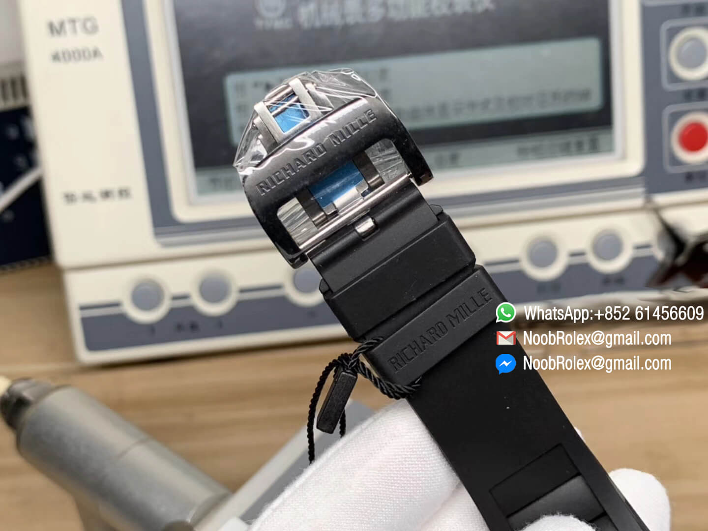 Richard Mille RM011-FM Real Ceramic Case Chronograph Rep Watch Crystal Skeleton Dial Black on Black Rubber Strap A7750 KVF 1:1 Best Edition