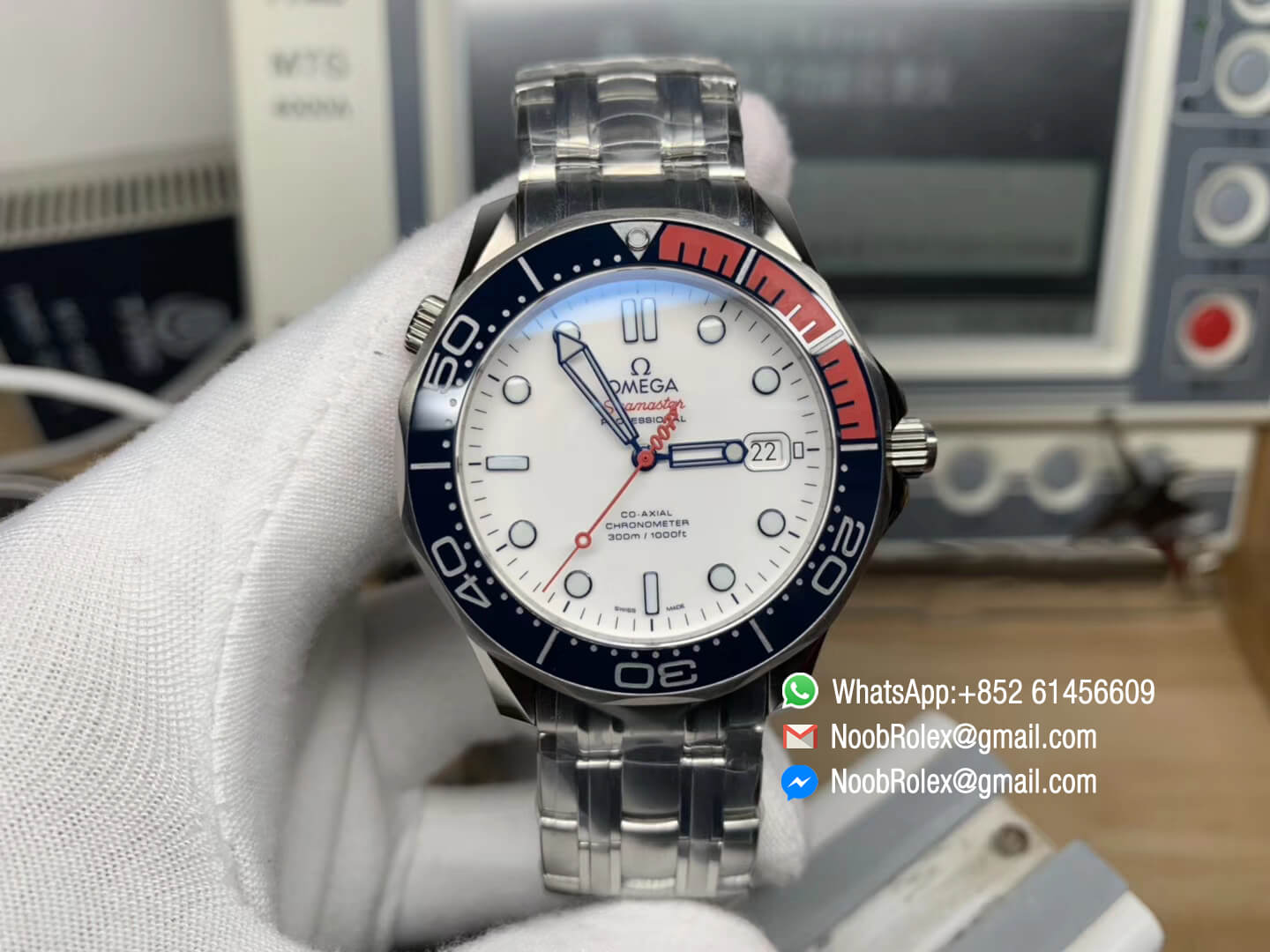Omega Seamaster Diver 300m 212.32.41.20.04.001 Commander's Watch 41mm Stainless Steel Case & Bracelet White Dial A2824 Best Clone Edition
