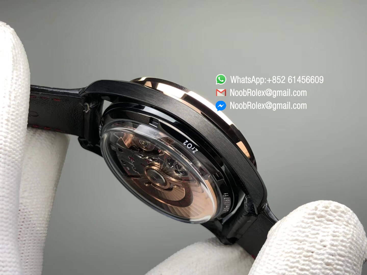 Speedmaster Dark Side of The Moon Watch PVD Case Co-Axial Chronograph Sedna Black on Black Leather Strap A9300