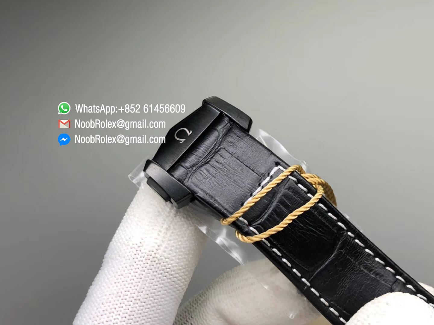 Speedmaster Dark Side of The Moon Watch PVD Case Co-Axial Chronograph Sedna Black on Black Leather Strap A9300