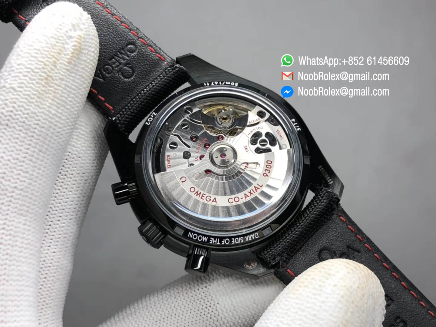Speedmaster Dark Side of The Moon Watch Real Ceramic Case Black Black on Nylon Strap A9300 OM Factory 1:1 Best Edition