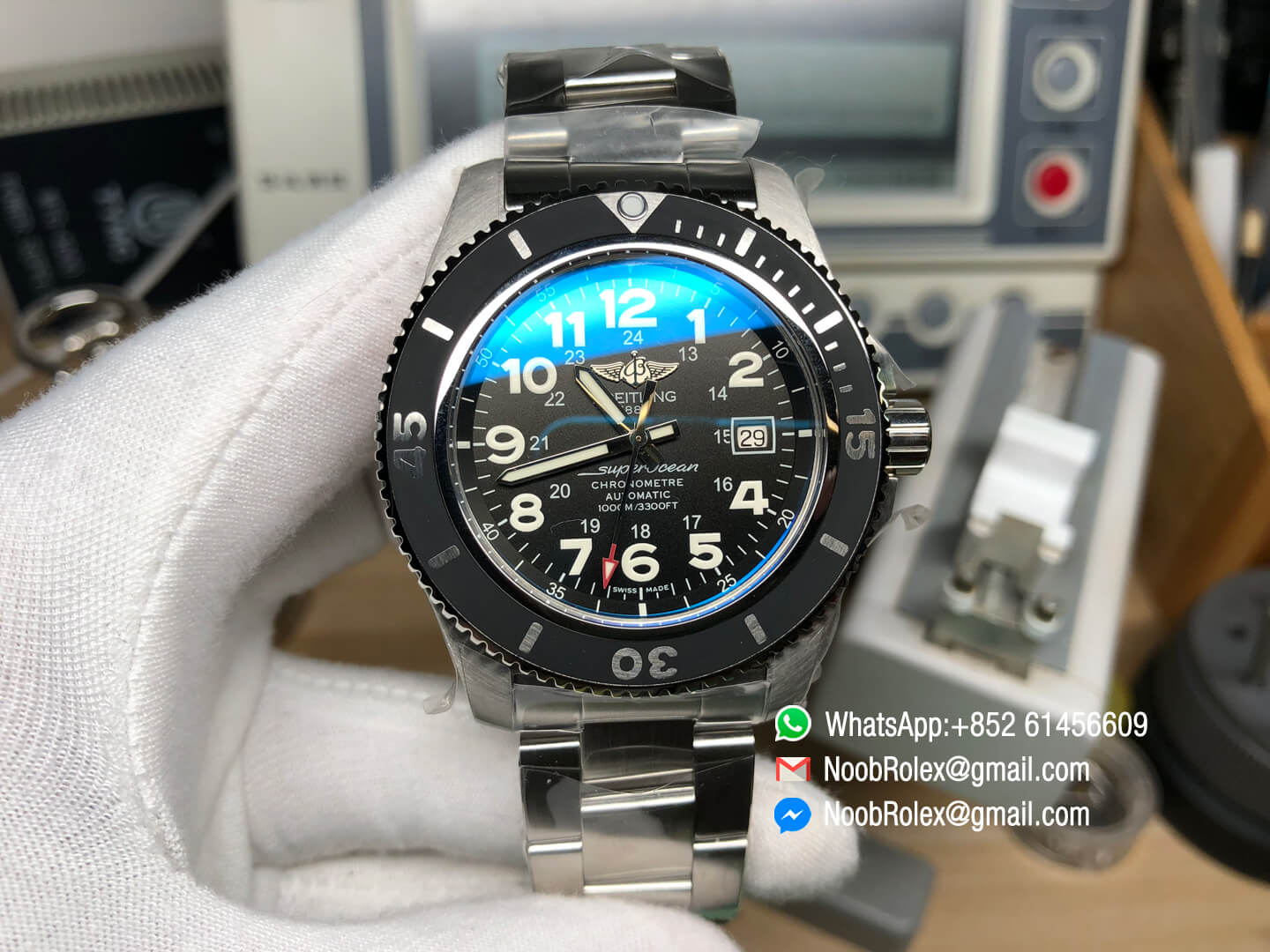 Breitling SuperOcean II Watch A17392D7/BD68-162A 44mm GF 1:1 Best Edition Black Dial on Stainless Steel Bracelet A2824