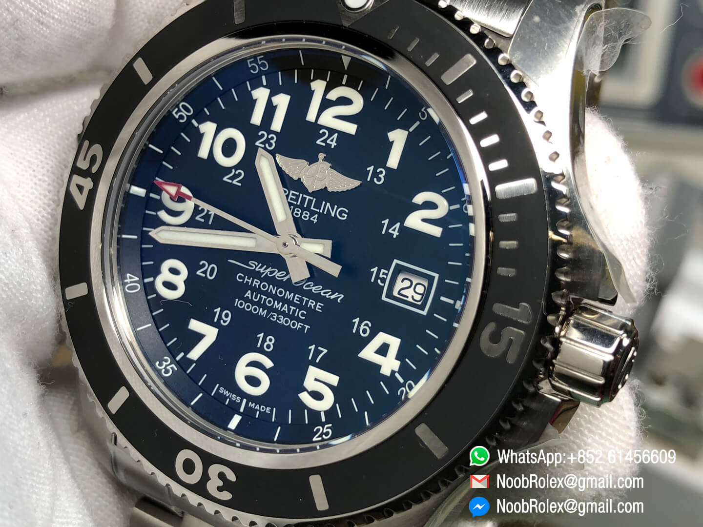 Breitling SuperOcean II Watch A17392D7/BD68-162A 44mm GF 1:1 Best Edition Black Dial on Stainless Steel Bracelet A2824