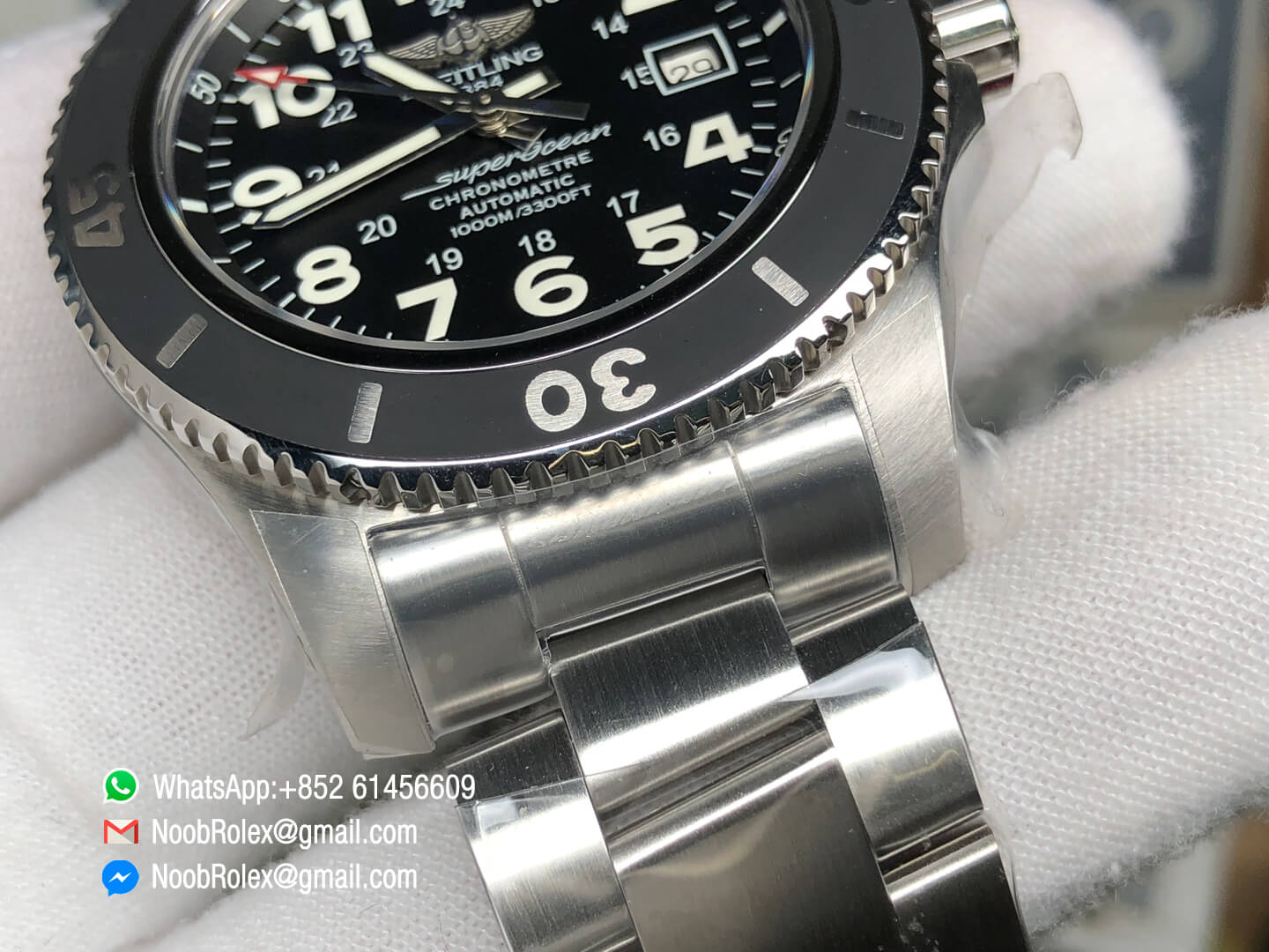 Breitling SuperOcean II Watch A17392D7/BD68-162A 44mm GF 1:1 Best Edition Black Dial on Stainless Steel Bracelet A2824