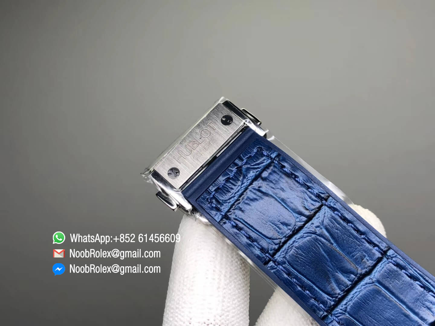 Big Bang 44mm Stainless Steel Case Blue Dial on Blue Gummy Strap HUB4104 V6F 1:1 Best Edition Top Level Replica Watch