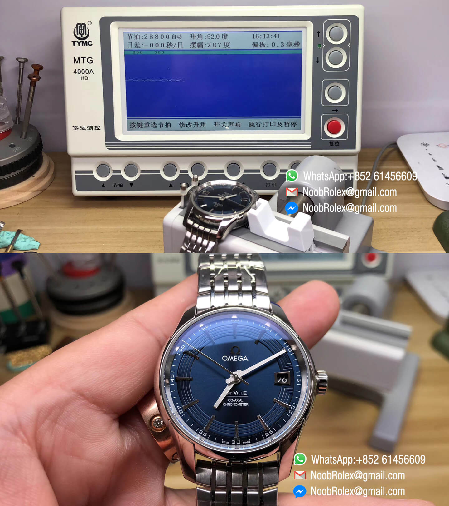 De Ville Hour Vision 41mm Stainless Steel Case and Bracelet Blue Dial VSF Best Edition A8500 Super Clone Movement