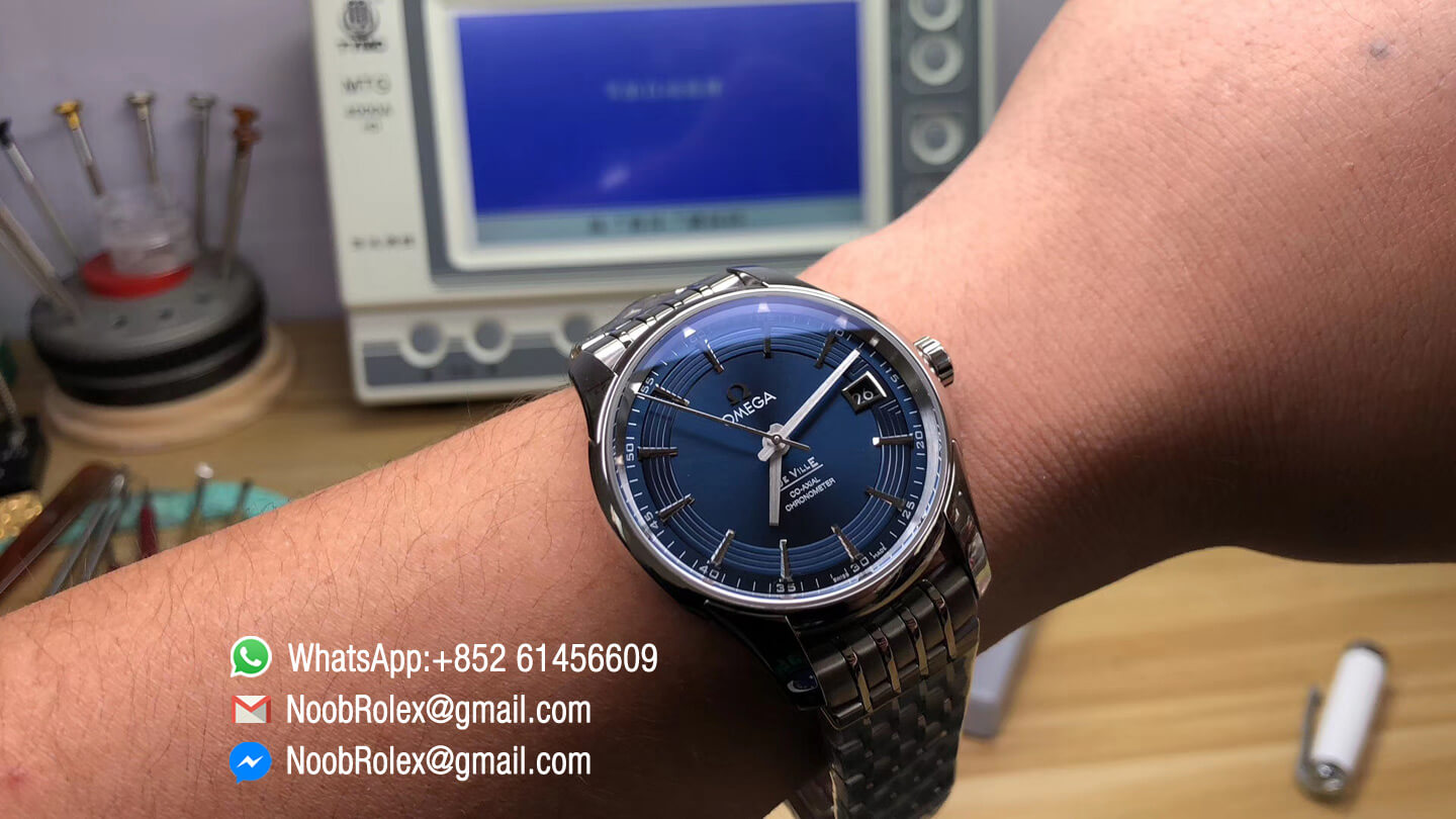 De Ville Hour Vision 41mm Stainless Steel Case and Bracelet Blue Dial VSF Best Edition A8500 Super Clone Movement