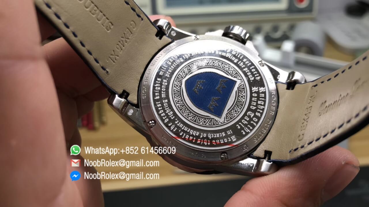 EXCALIBUR KNIGHTS OF THE ROUND TABLE II STERL CASE BLUE DIAL ON BLUE LEATHER STRAP MIYOTA 6T15 V2 BEST EDITION TOP QUALITY