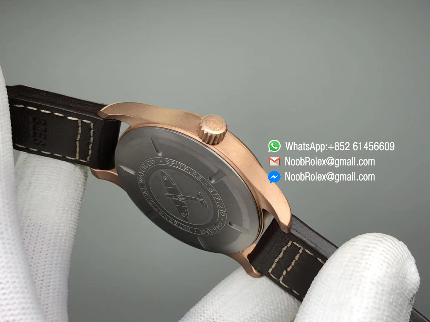 Pilot's Watch Automatic Spitfire Automatic Bronze IW326802 Green Dial on Brown Leather Strap A2824 XF Best Clone Quality