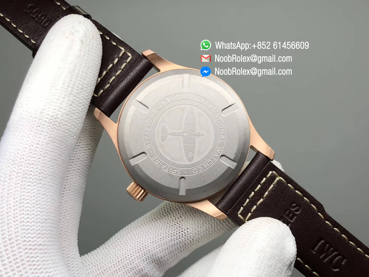 Pilot's Watch Automatic Spitfire Automatic Bronze IW326802 Green Dial on Brown Leather Strap A2824 XF Best Clone Quality