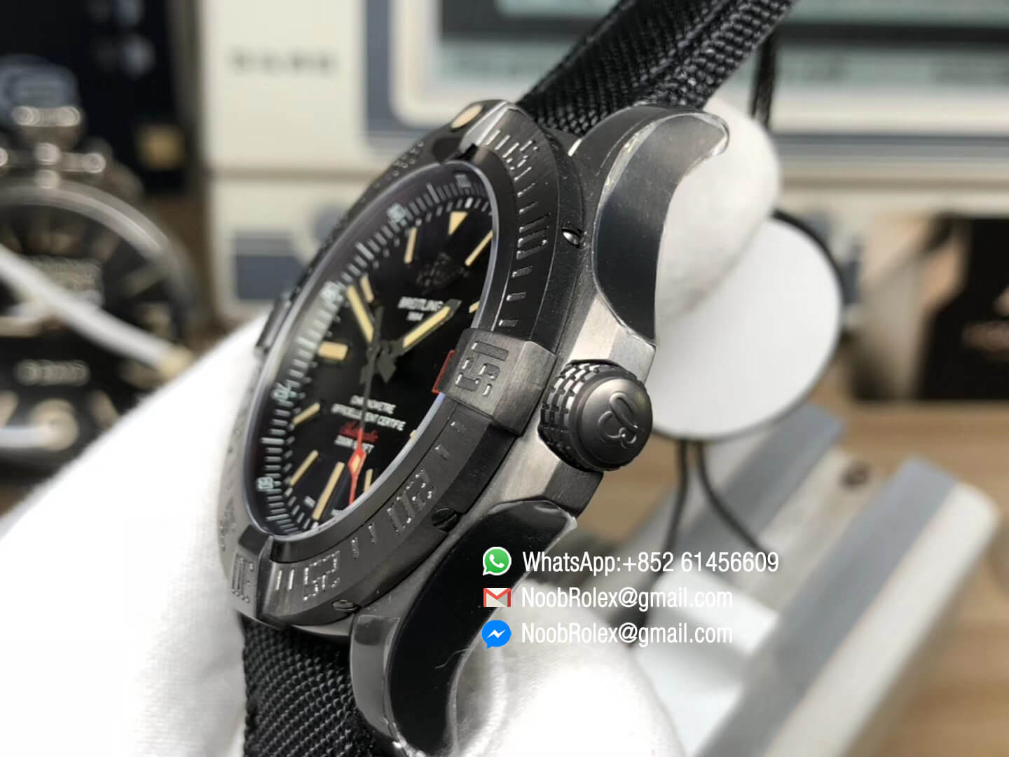 Avenger BlackBird 44mm DLC Titanium Case Black Dial on Gray Nylon Strap Asian Clone 2824 ZF 1:1 Best Edition