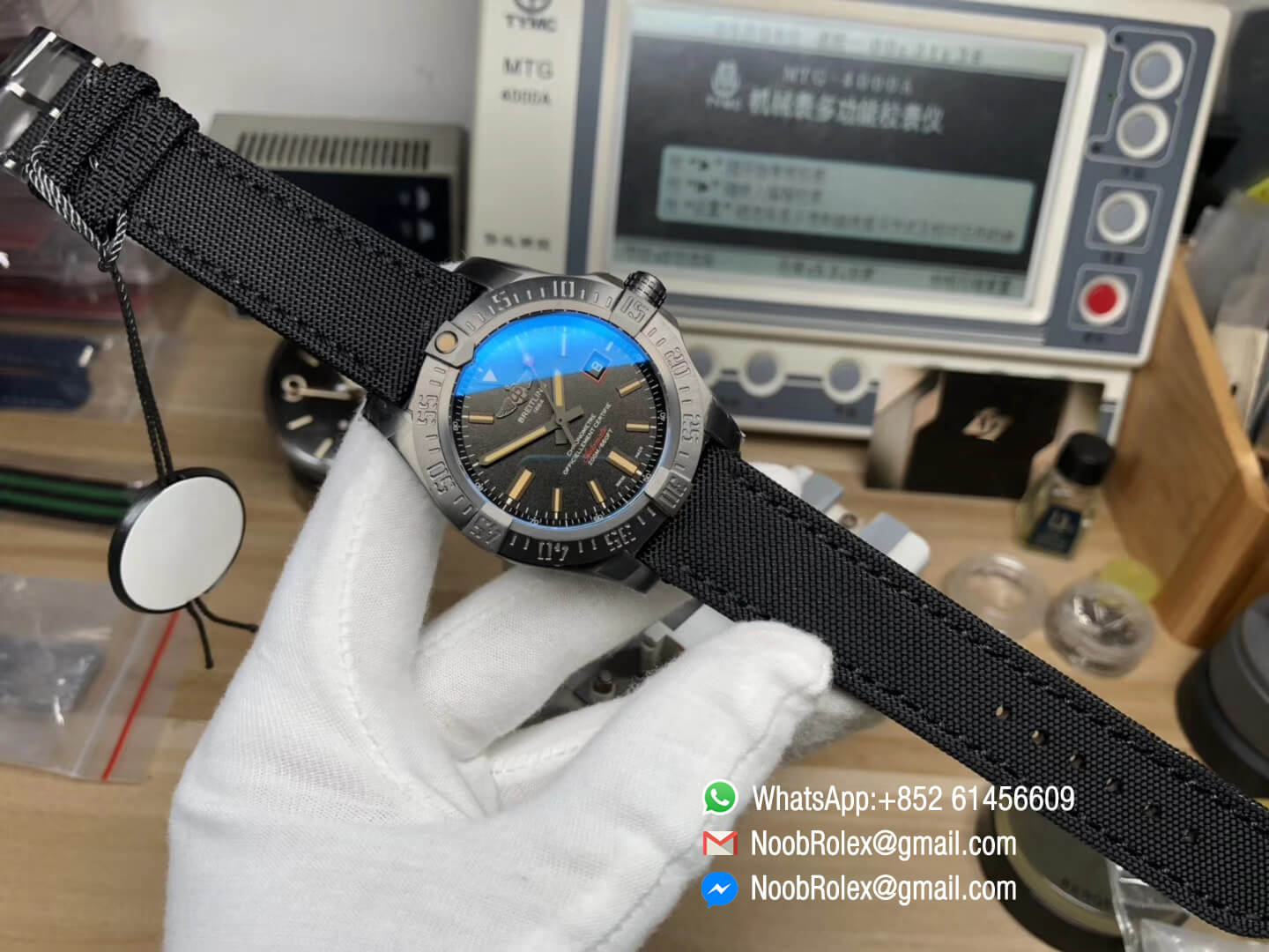 Avenger BlackBird 44mm DLC Titanium Case Black Dial on Gray Nylon Strap Asian Clone 2824 ZF 1:1 Best Edition