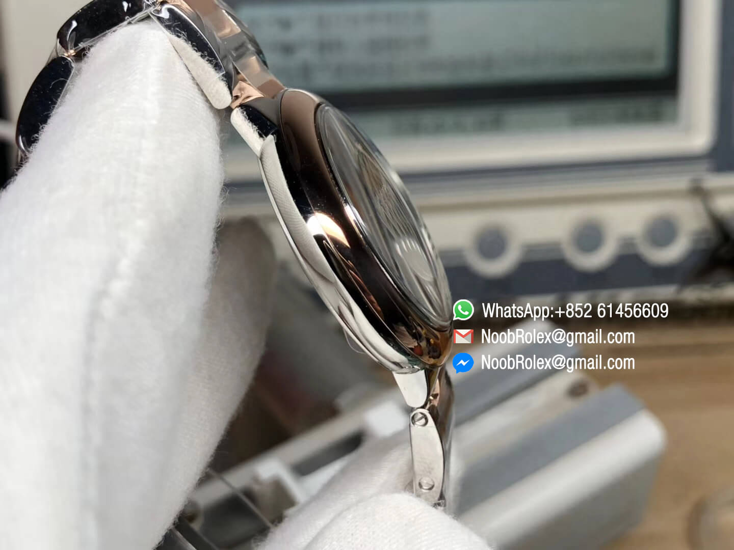 Ballon Bleu 33mm Ladies Watch Steel & Rose Gold Case White Textured Dial on Steel & Rose Gold Bracelet with SEIKO NH05A HBBV6 V6F 1:1 Best Quality