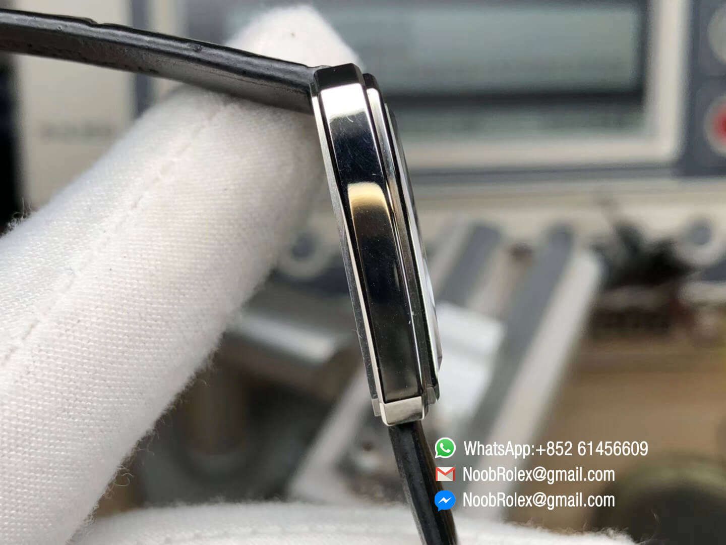 Boy∙Friend Watch H4883 in Steel Case and Diamond Bezel on Black Alligator Leather Strap with Black Dial Top Quality