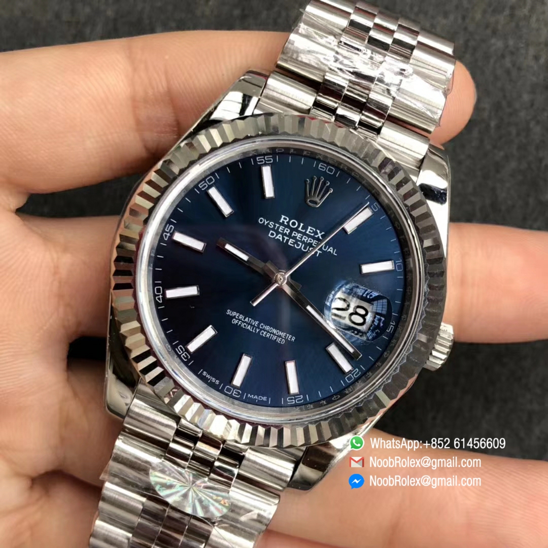 DATEJUST 41 126334 904L STEEL CASE BLUE DIAL ON JUBILEE BRACELET WITH ASIAN 2824 AUTO MOVEMENT AR FACTORY 1:1 BEST QUALITY V2