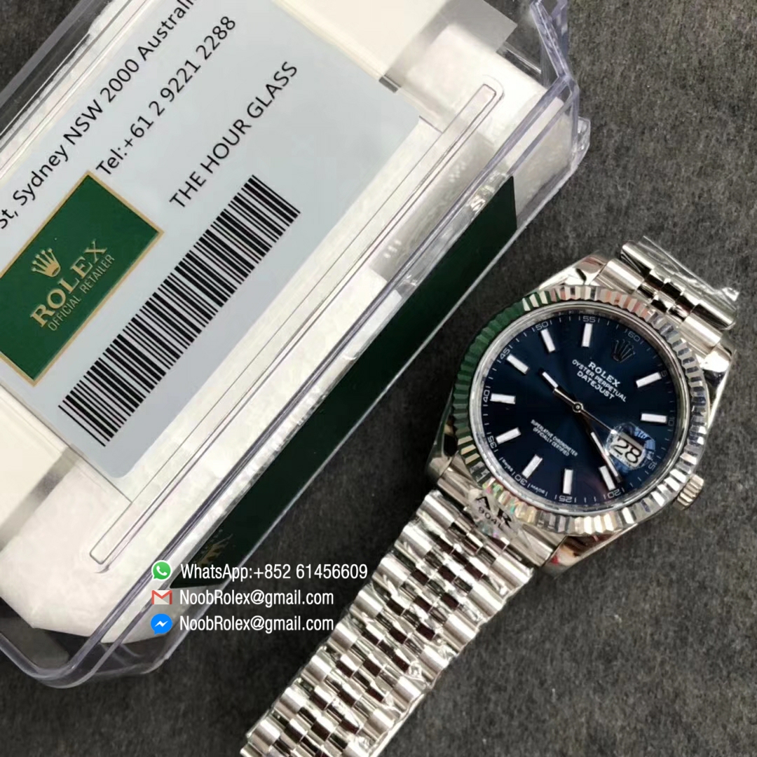 DATEJUST 41 126334 904L STEEL CASE BLUE DIAL ON JUBILEE BRACELET WITH ASIAN 2824 AUTO MOVEMENT AR FACTORY 1:1 BEST QUALITY V2