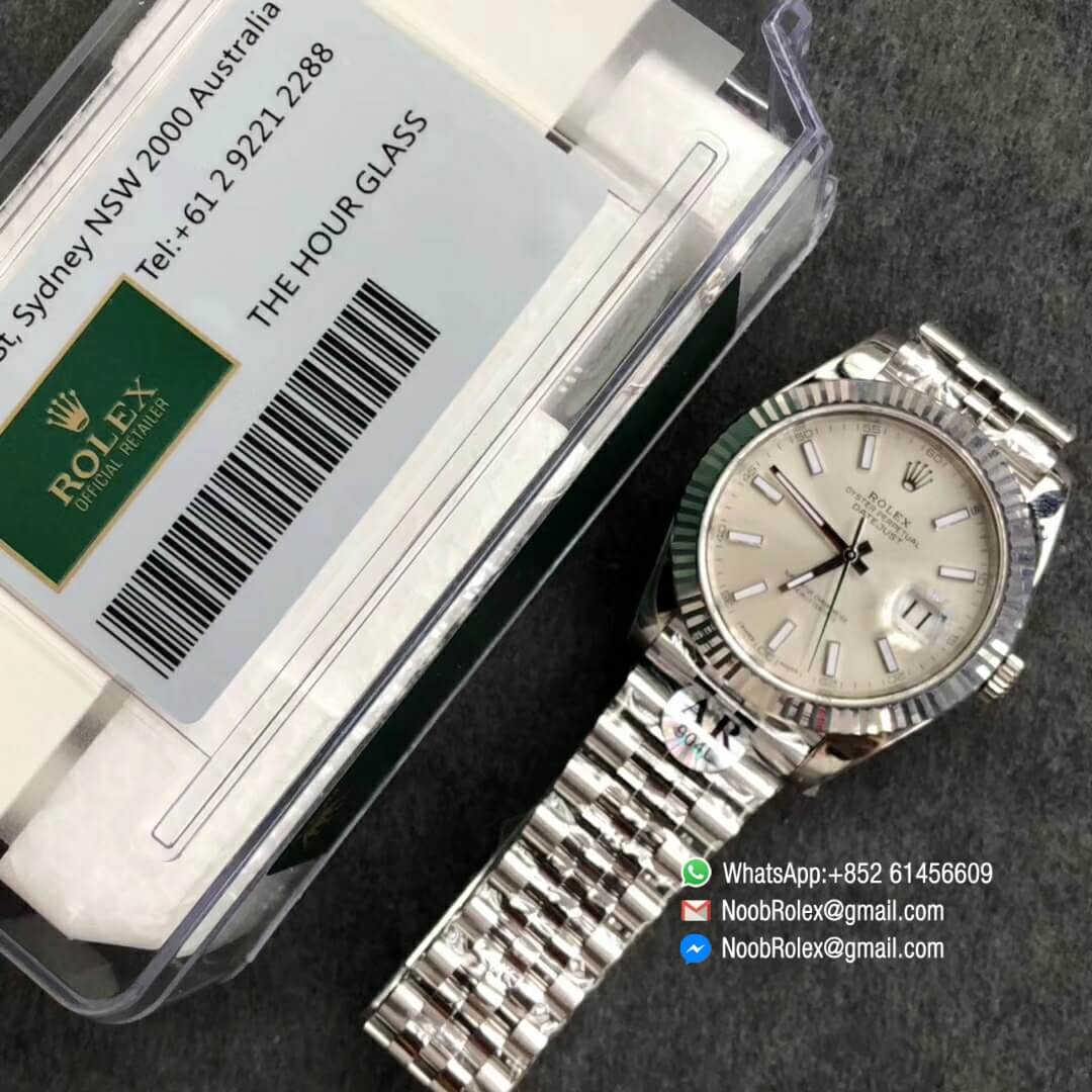 DATEJUST 41 126334 904L STEEL CASE SILVER DIAL ON JUBILEE BRACELET WITH ASIAN 2824 AUTO MOVEMENT AR FACTORY 1:1 BEST QUALITY V2