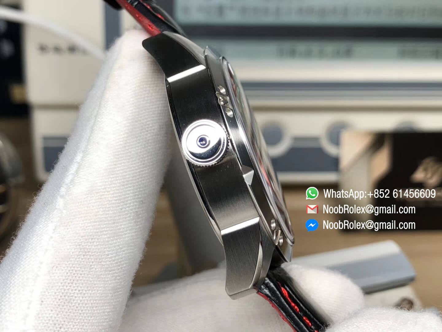 Konstantin Chaykin Joker Stainless Steel Case Gray Joker Dial Red Inner Bezel on Black Leather Strap Super Clone NH35A Movement