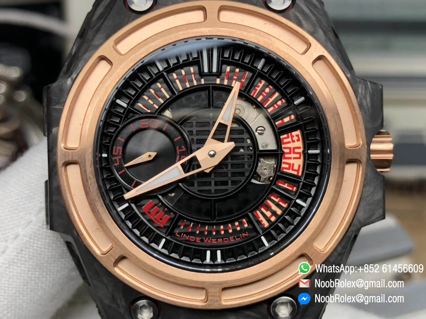 Linde Werdelin Spidolite II Tech Gold Forge Carbon Case on Black Nylon Strap A7750 V6F 1:1 Best Edition
