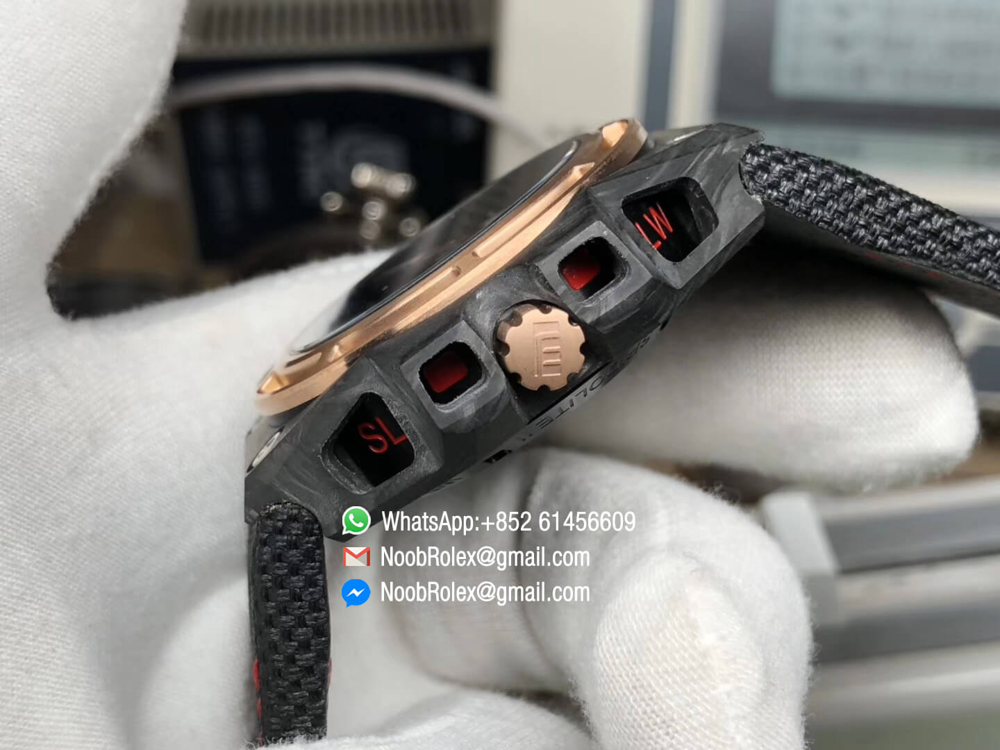 Linde Werdelin Spidolite II Tech Gold Forge Carbon Case on Black Nylon Strap A7750 V6F 1:1 Best Edition