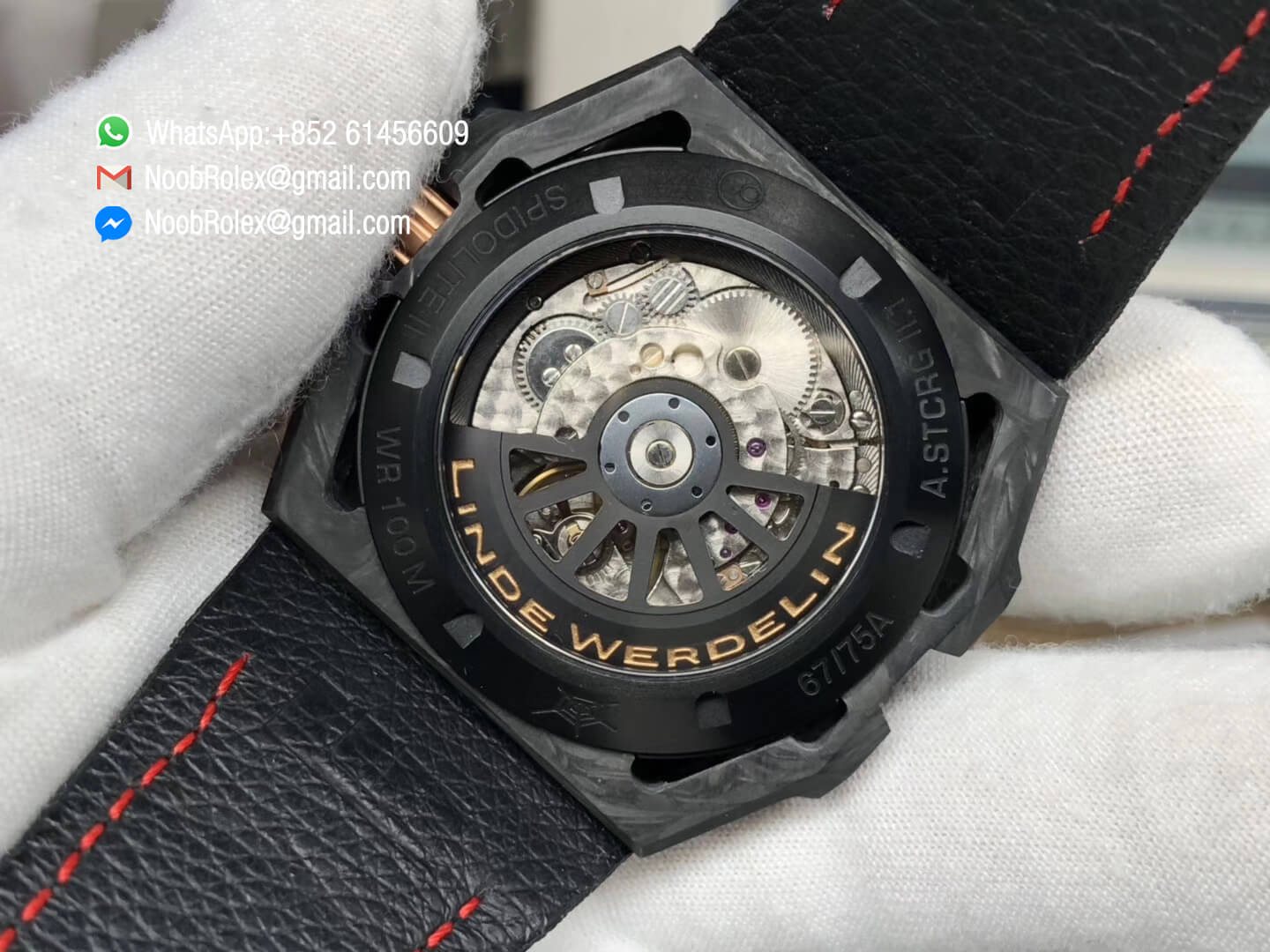 Linde Werdelin Spidolite II Tech Gold Forge Carbon Case on Black Nylon Strap A7750 V6F 1:1 Best Edition