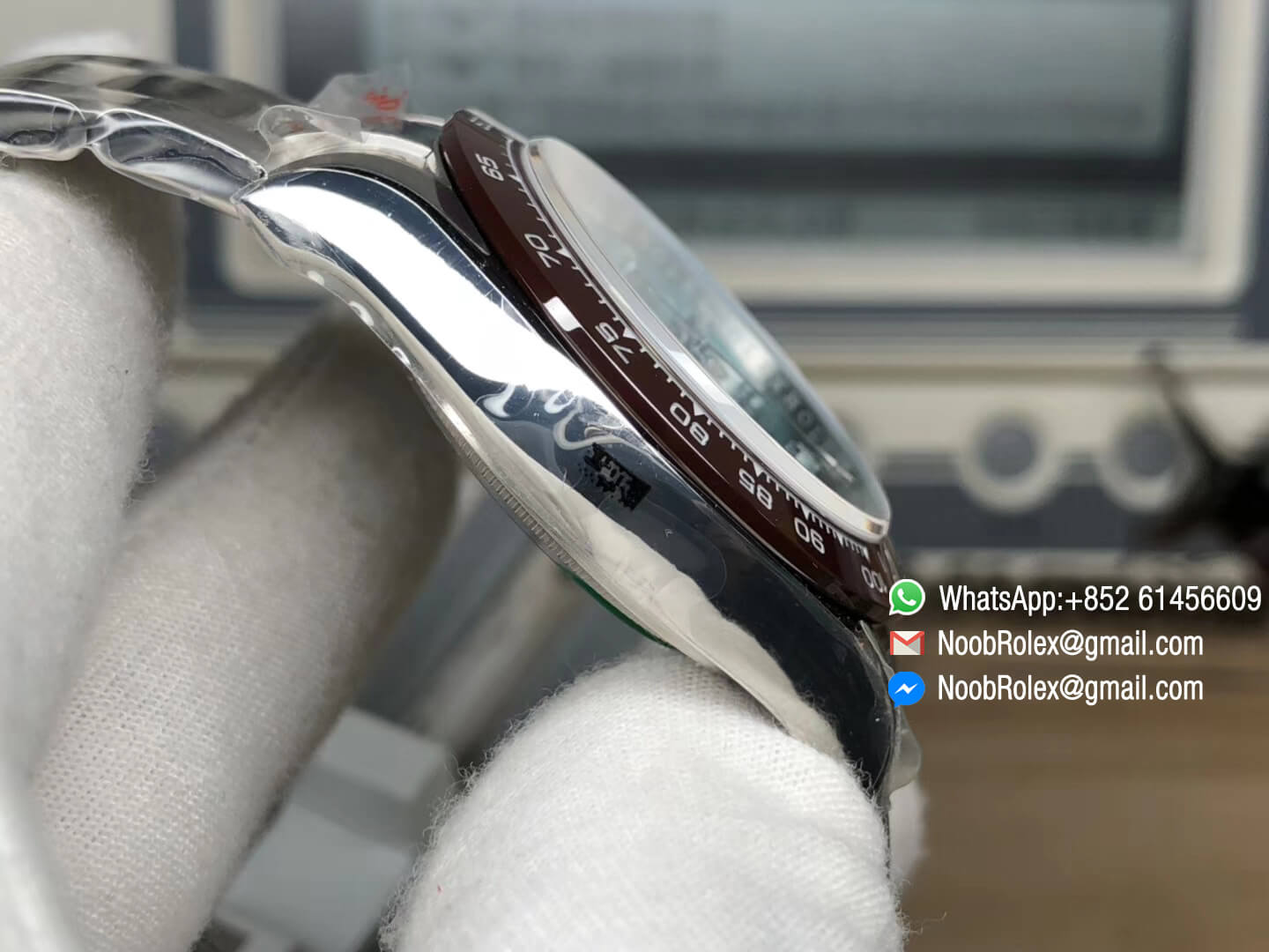 Noob Factory Daytona 116506 Ice Blue Dial Brown Ceramic Bezel 904L Steel Case and Bracelet SA4130 Movement 1:1 Best Edition V2