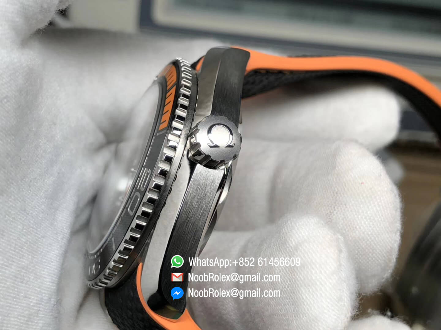 Planet Ocean 43.5mm Steel Case Black & Orange Bezel Black Dial on Black Nylon Strap A8900 Super Clone VSF 1:1 Best Edition