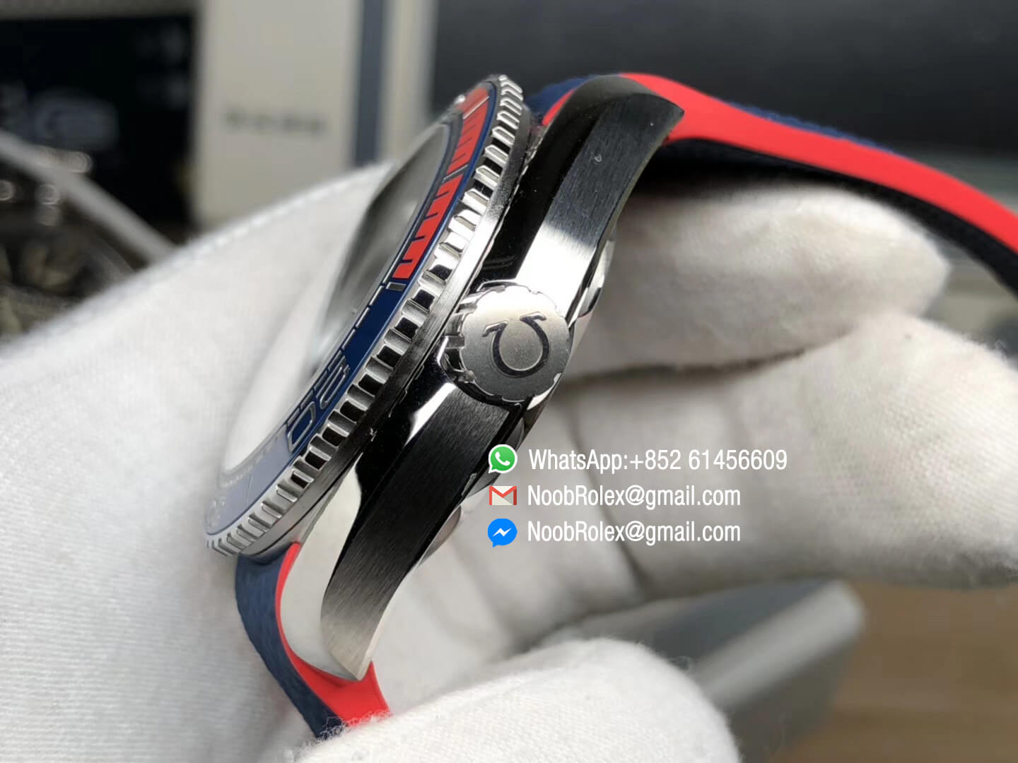 Planet Ocean 43.5mm Pyeongchang 2018 Olympics Anniversar Watch Blue Dial on Blue Nylon Strap A8900 Super Clone VSF 1:1 Best Edition