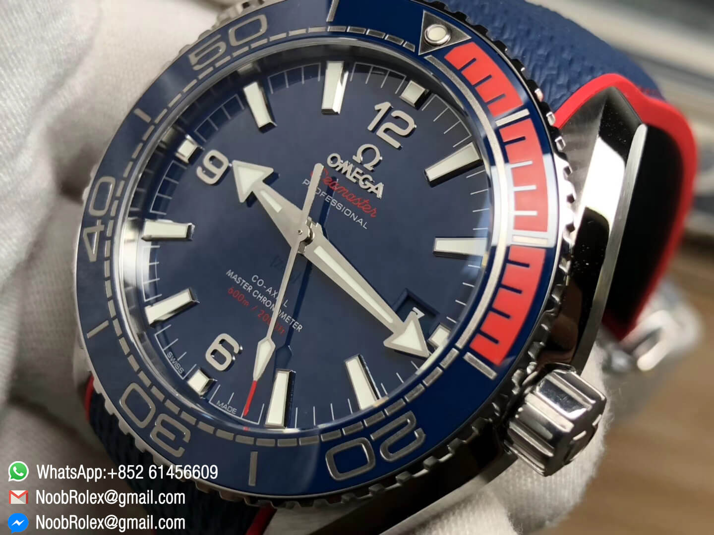 Planet Ocean 43.5mm Pyeongchang 2018 Olympics Anniversar Watch Blue Dial on Blue Nylon Strap A8900 Super Clone VSF 1:1 Best Edition