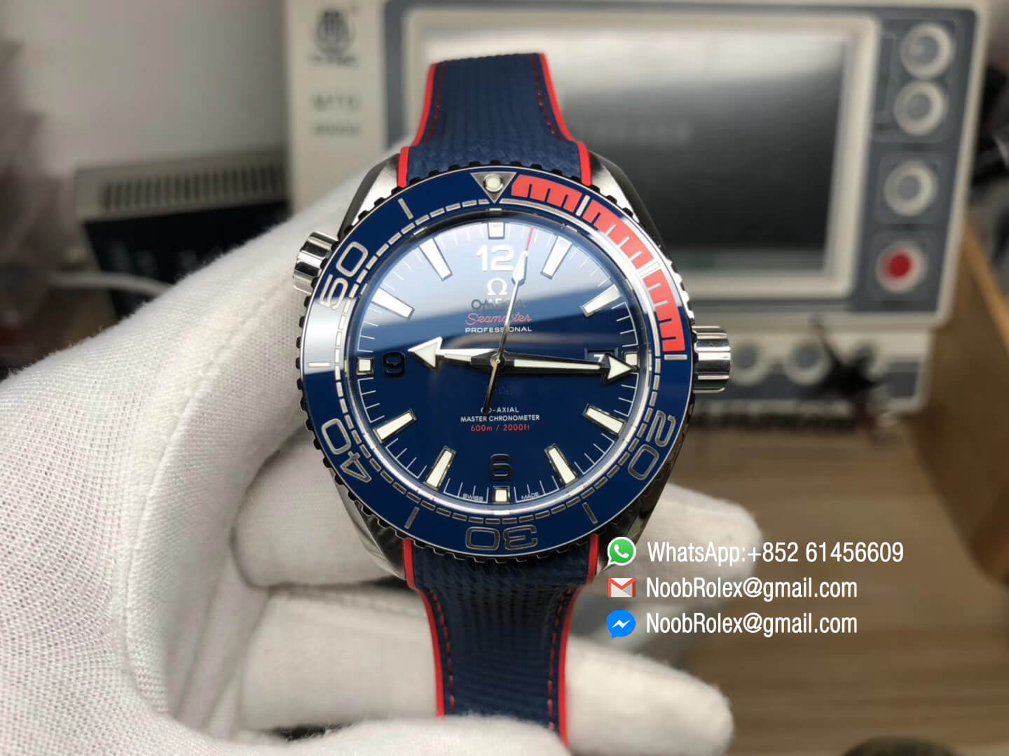 Planet Ocean 43.5mm Pyeongchang 2018 Olympics Anniversar Watch Blue Dial on Blue Nylon Strap A8900 Super Clone VSF 1:1 Best Edition