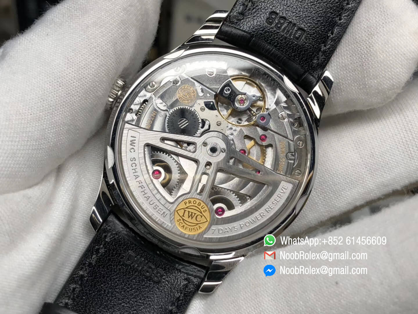 Portuguese Real Power Reserve Watch IW500106 Steel Case Gray Dial on Black Leather Strap A52010 Movement V3 YLF 1:1 Best Edition