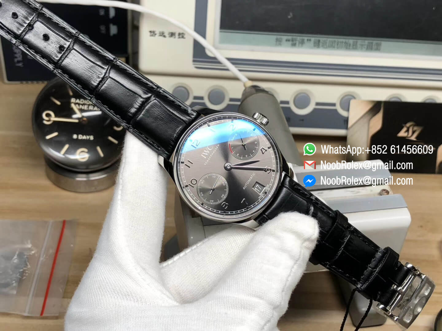 Portuguese Real Power Reserve Watch IW500106 Steel Case Gray Dial on Black Leather Strap A52010 Movement V3 YLF 1:1 Best Edition