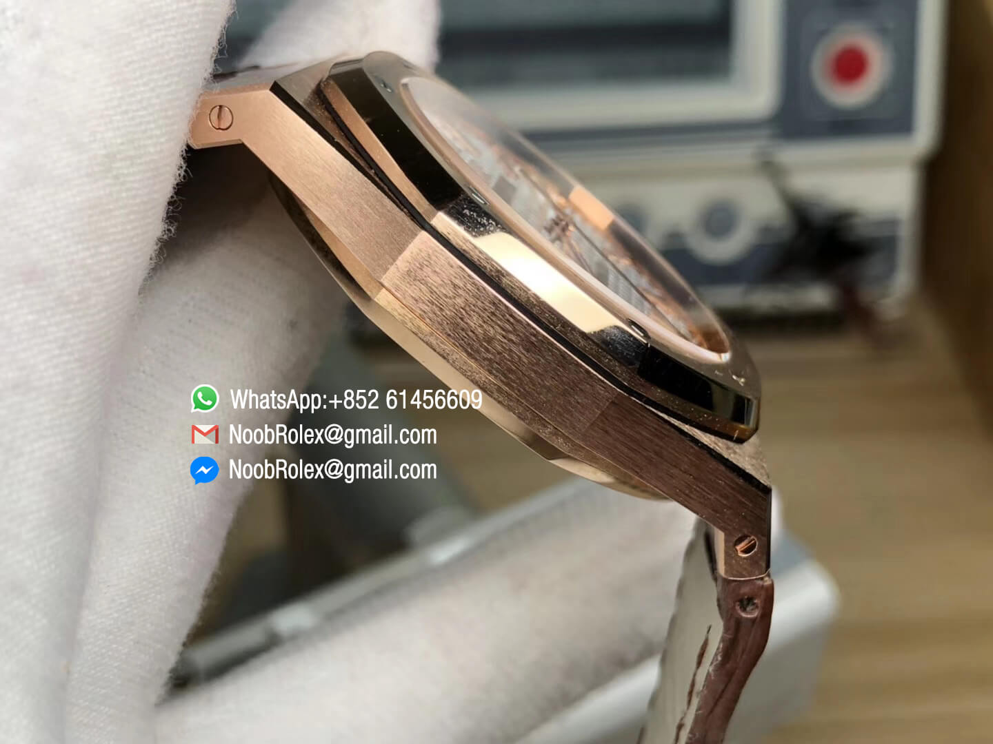 Royal Oak 15400 Customized Watch Wrapped Real 18K Rose Gold Case Silver Dial Clone Swiss 3120 Movement JF Top Quality