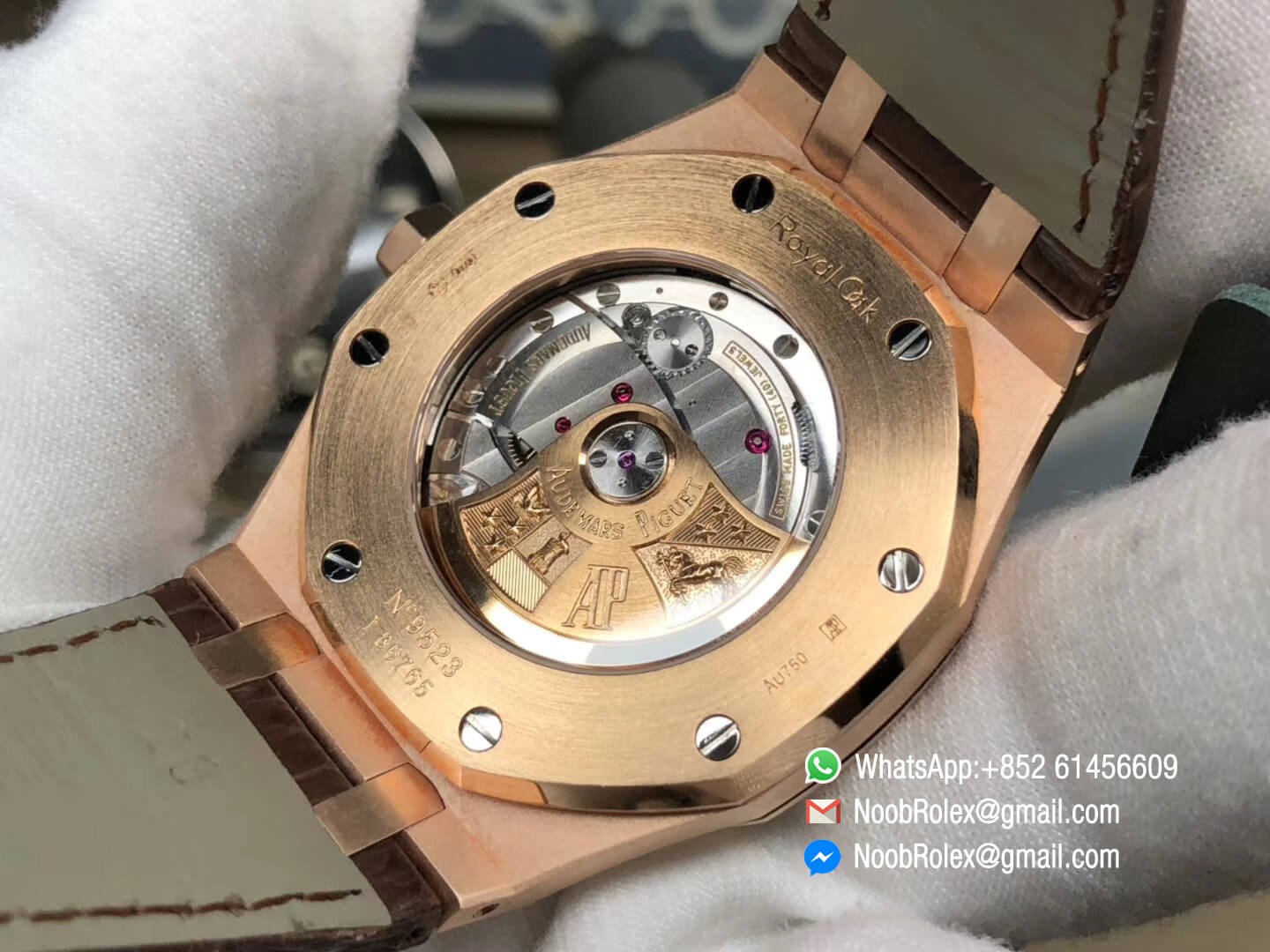 Royal Oak 15400 Customized Watch Wrapped Real 18K Rose Gold Case Silver Dial Clone Swiss 3120 Movement JF Top Quality