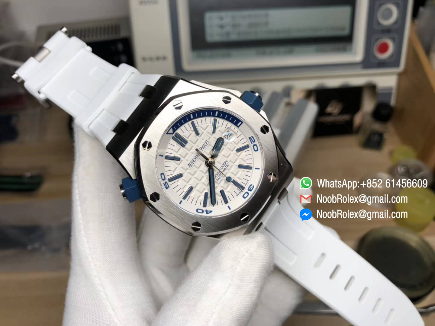 Royal Oak Offshore Diver 2017 White Dial & White Rubber Strap AP 15710 on A3120 JF 1:1 Best Quality Top Level Clone