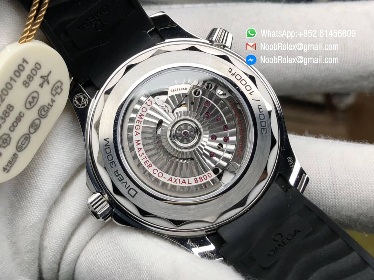 Omega 2018 Seamaster Diver 300M Black Ceramic Bezel Black Dial on Black Rubber Strap A8800 VSF 1:1 Best Edition V2 with Black Balance Wheel