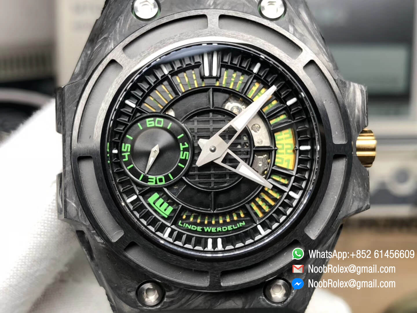 Linde Werdelin Spidolite II Tech Green Forge Carbon Case on Black Nylon Strap A7750 V6F 1:1 Best Edition