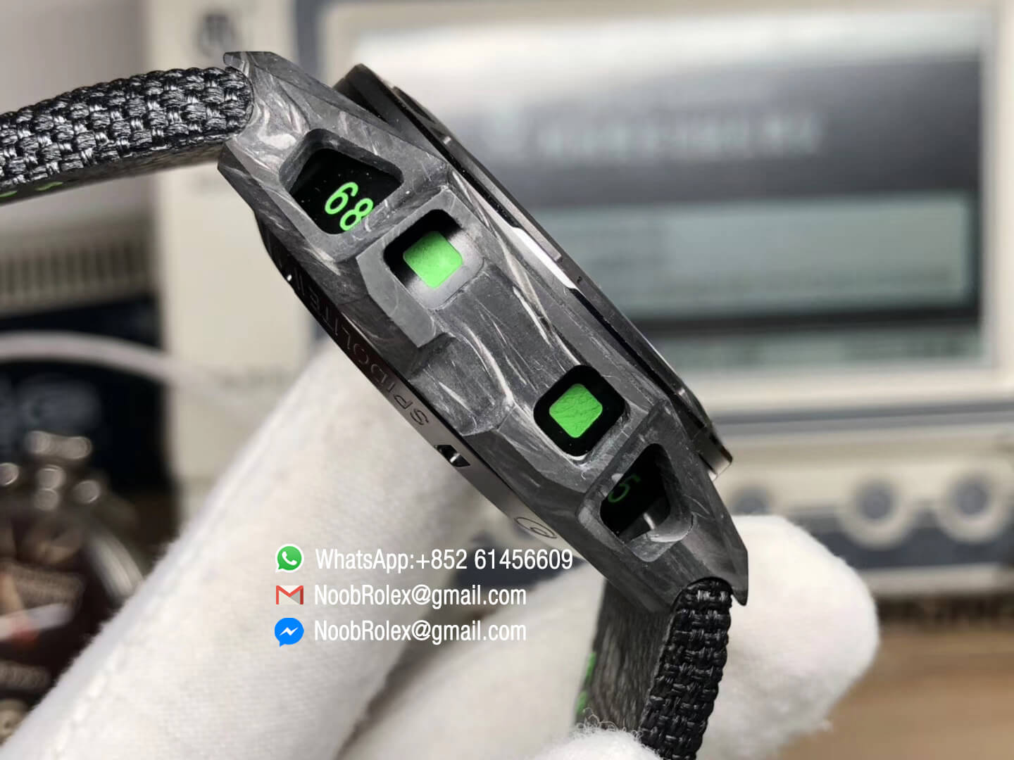 Linde Werdelin Spidolite II Tech Green Forge Carbon Case on Black Nylon Strap A7750 V6F 1:1 Best Edition