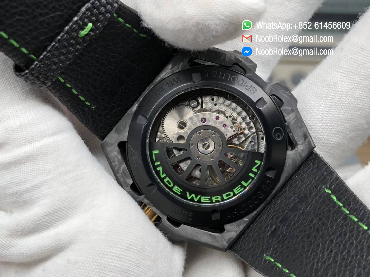 Linde Werdelin Spidolite II Tech Green Forge Carbon Case on Black Nylon Strap A7750 V6F 1:1 Best Edition