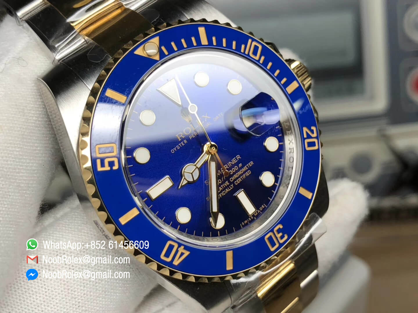 Submariner 116613LB Blue Ceramic Bezel Blue Gradational Radial Dial ARF 1:1 Best Edition 904L Steel and Yellow Gold Case and Bracelet SH3135 V2