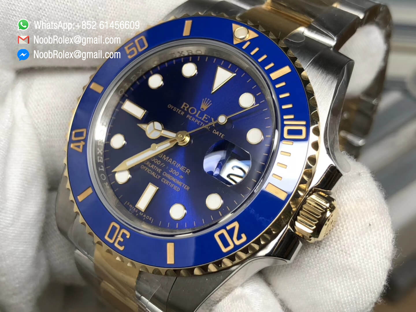 Submariner 116613LB Blue Ceramic Bezel Blue Gradational Radial Dial ARF 1:1 Best Edition 904L Steel and Yellow Gold Case and Bracelet SH3135 V2