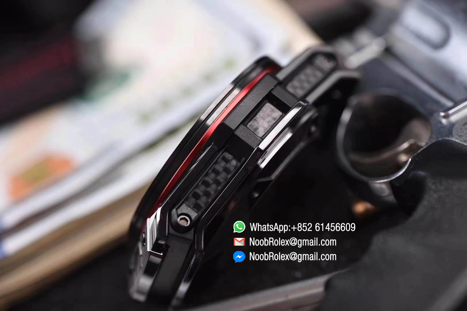 Big Bang Ferrari Unico All Black Limited Edition Chronograph Watch Titanium Case Ceramic Bezel Skeleton Dial HUB1241 Automatic Movement HBB V6 1:1 Best Clone Quality