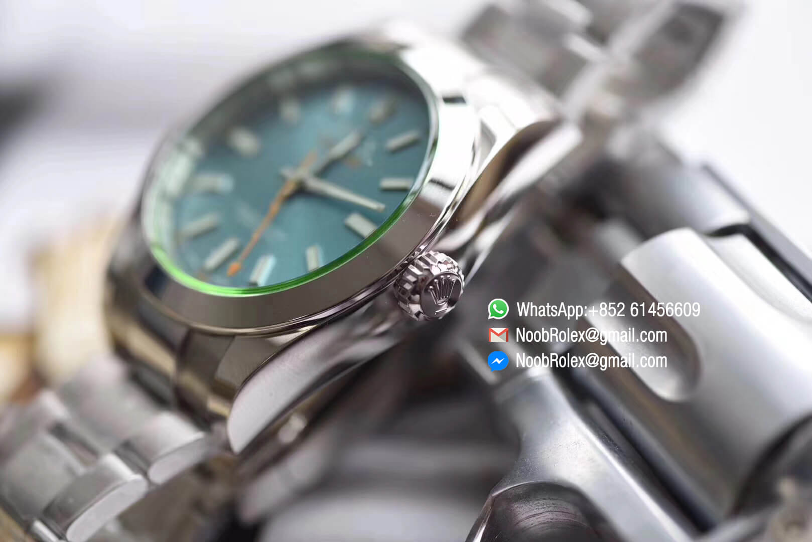 Milgauss 116400 GV 72400 Real Green Sapphire 904L Stainless Steel Case & Bracelet on Blue Dial with A2836 Movement DJF 1:1 Best Edition