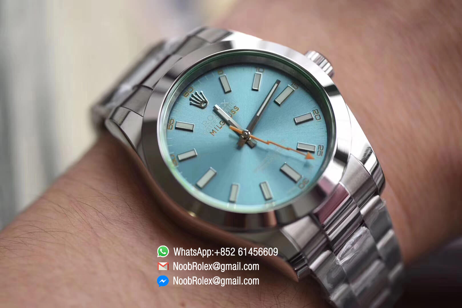 Milgauss 116400 GV 72400 Real Green Sapphire 904L Stainless Steel Case & Bracelet on Blue Dial with A2836 Movement DJF 1:1 Best Edition