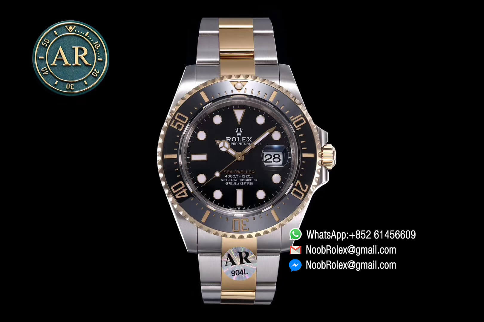 Sea-Dweller 126603 Two Tone Plated Yellow Gold Case 904L Steel and Yellow Gold Case and Bracelet A2824 ARF 1:1 Best Edition 2019 New Arrival