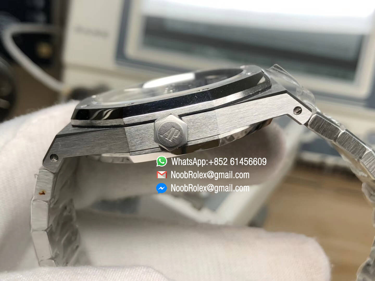 AP Royal Oak 41mm 15400 Stainless Steel Case Blue Textured Dial on Steel Bracelet A3120 JF 1:1 Best Edition V5