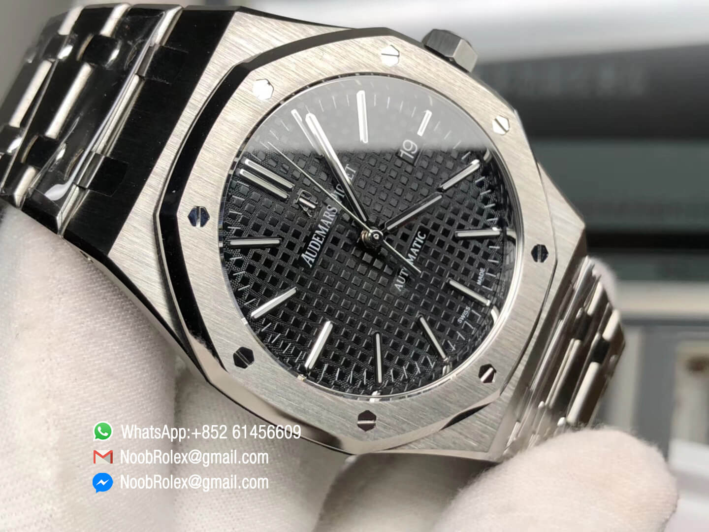 AP Royal Oak 41mm 15400 Stainless Steel Case Gray Textured Dial on Steel Bracelet A3120 JF 1:1 Top Quality Best Edition V5