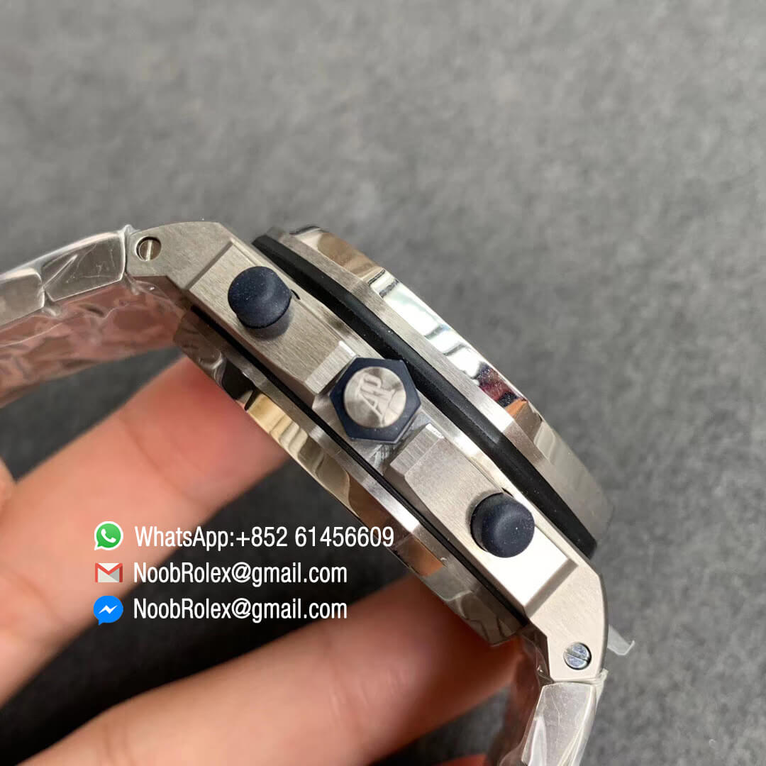 AP Royal Oak Offshore 25th Anniversary 26237ST Steel Case on Steel Bracelet A7750 Chrono Movement JF 1:1 Best Edition